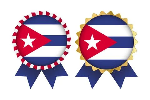 Vector Medal Set Designs of Cuba Template Stock Illustration