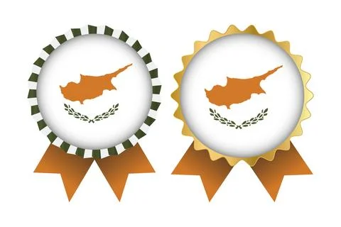 Vector Medal Set Designs of Cyprus Template Stock Illustration