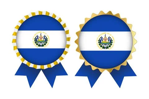 Vector Medal Set Designs of El Salvador Template Stock Illustration