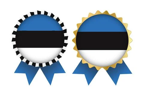 Vector Medal Set Designs of Estonia Template Stock Illustration