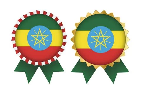Vector Medal Set Designs of Ethiopia Template Stock Illustration
