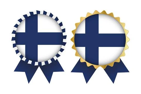 Vector Medal Set Designs of Finland Template Stock Illustration
