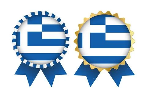 Vector Medal Set Designs of Greece Template Stock Illustration