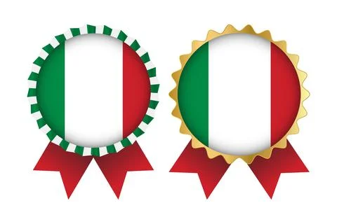 Vector Medal Set Designs of Italy Template Stock Illustration