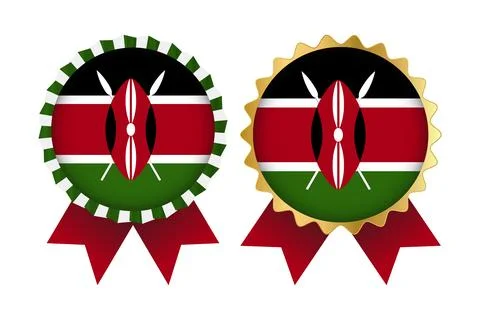 Vector Medal Set Designs of Kenya Template Stock Illustration