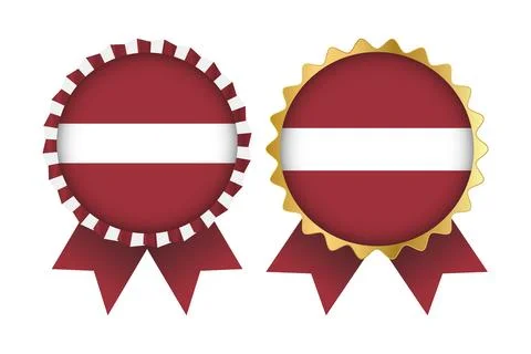 Vector Medal Set Designs of Latvia Template Stock Illustration