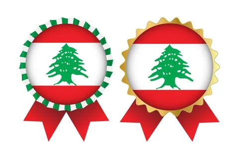 Vector Medal Set Designs of Lebanon Template Stock Illustration