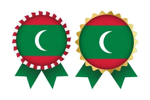 Vector Medal Set Designs of Maldives Template Stock Illustration