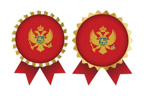 Vector Medal Set Designs of Montenegro Template Stock Illustration