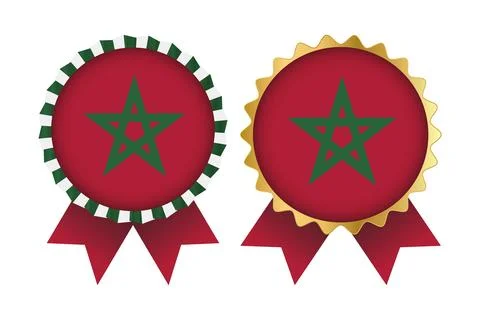 Vector Medal Set Designs of Morocco Template Stock Illustration