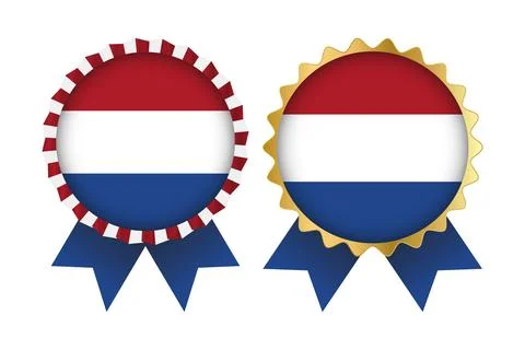 Vector Medal Set Designs of Netherlands Template Stock Illustration