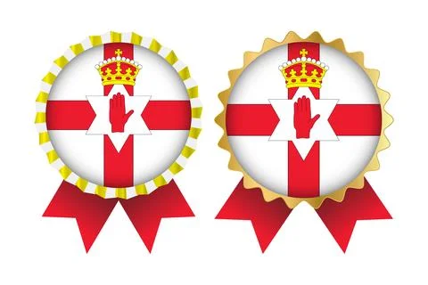 Vector Medal Set Designs of Northern Ireland Template Stock Illustration