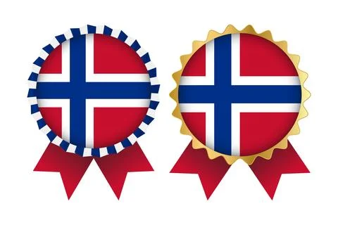 Vector Medal Set Designs of Norway Template Stock Illustration