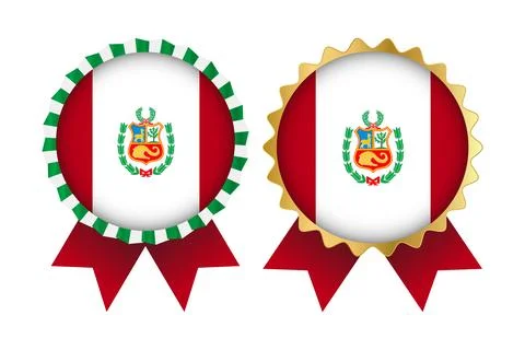 Vector Medal Set Designs of Peru Template Stock Illustration