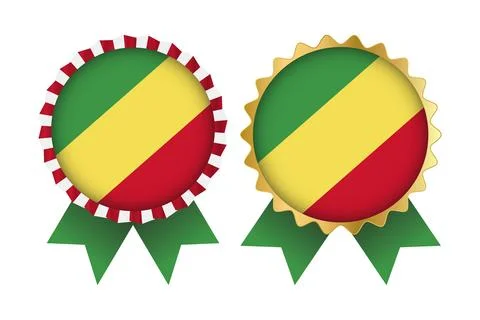 Vector Medal Set Designs of Republic of Congo Template Stock Illustration