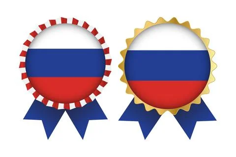 Vector Medal Set Designs of Russia Template Stock Illustration