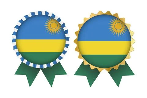 Vector Medal Set Designs of Rwanda Template Stock Illustration