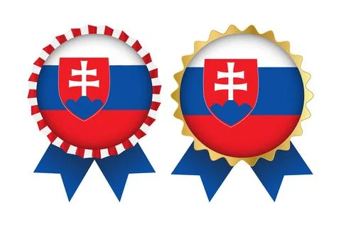 Vector Medal Set Designs of Slovakia Template Stock Illustration