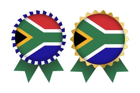 Vector Medal Set Designs of South Africa Template Stock Illustration