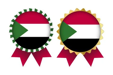 Vector Medal Set Designs of Sudan Template Stock Illustration