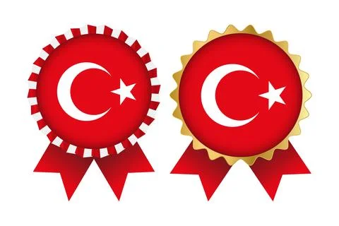 Vector Medal Set Designs of Turkey Template Stock Illustration