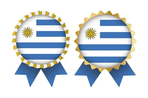 Vector Medal Set Designs of Uruguay Template Stock Illustration