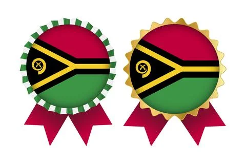 Vector Medal Set Designs of Vanuatu Template Stock Illustration