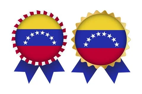 Vector Medal Set Designs of Venezuela Template Stock Illustration