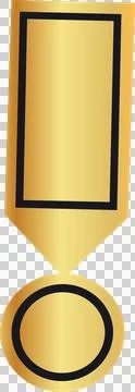 Vector medal is showing gold gradient ribbon, black border and medallion on Illustrazione stock