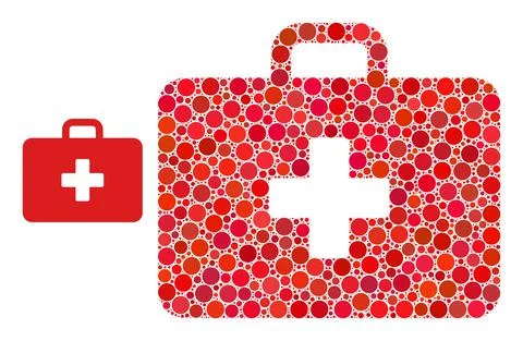 Vector Medical First Aid Collage of Small Circles Illustrazione stock
