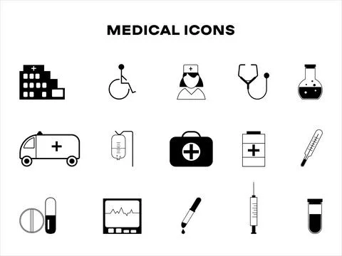 Vector medical icons Stock Illustration