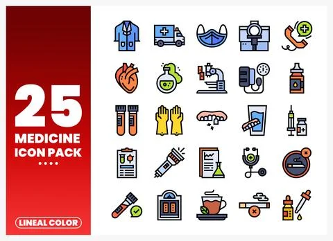 Vector medical icons pack on white background イラスト素材
