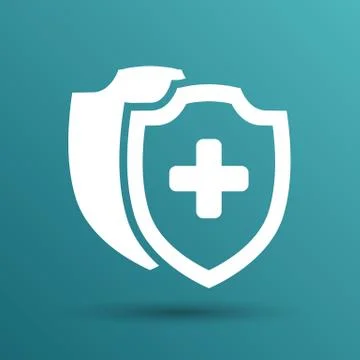 Vector Medical Shield Icon shield flat health cross medical Stock Illustration