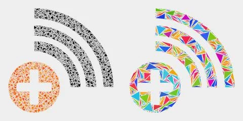 Vector Medical Source Mosaic Icon of Triangle Items Stock Illustration