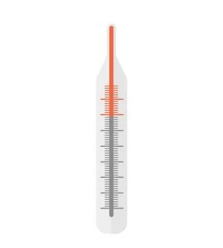 Vector medical thermometer flat icon. Eps 10. Illustrazione stock