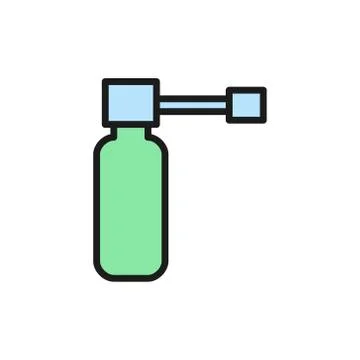 Vector medicinal throat spray flat color icon. Stock Illustration