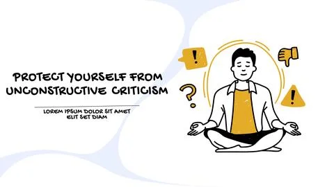 Vector of a meditating man ignoring bad vibe and unjustified criticism Stock Illustration