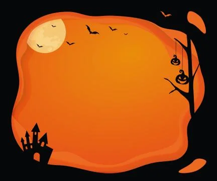 Vector medium rectangle banner size Halloween template background with layer  Stock Illustration