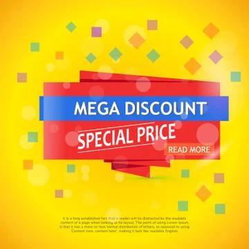 Vector mega discount background. Super sale banner. Stock Illustration