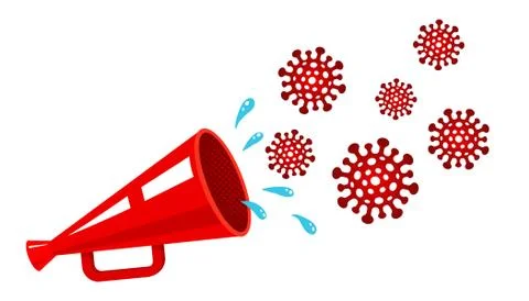 Vector megaphone and coronavirus Stock Illustration