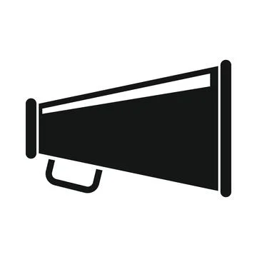 Vector megaphone black simple icon isolated on white Stock-Illustration