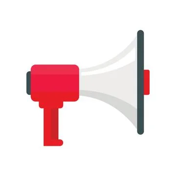 Vector Megaphone in flat style isolated on white Stock Illustration