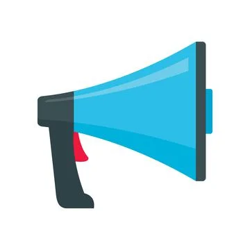 Vector Megaphone in flat style isolated on white Stock Illustration