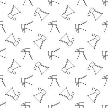 Vector Megaphone or Loudspeaker seamless pattern イラスト素材