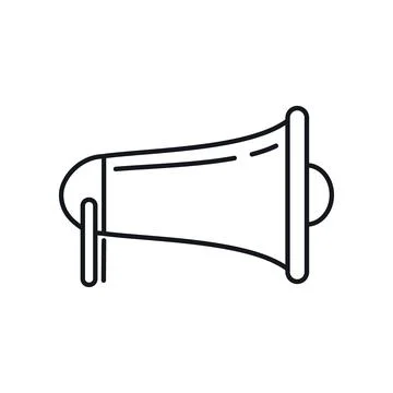 Vector Megaphone in outline style isolated on white Stock Illustration