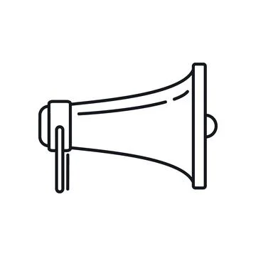 Vector Megaphone in outline style isolated on white 스톡 일러스트