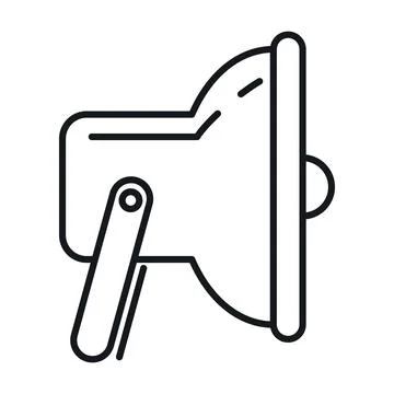 Vector Megaphone in outline style isolated on white Stock-Illustration