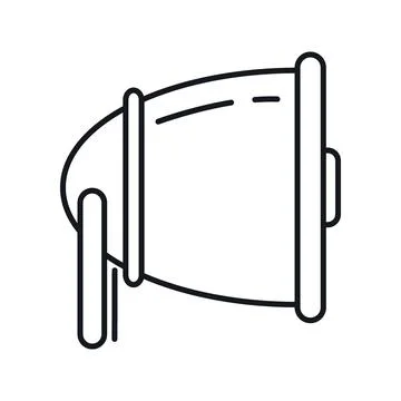 Vector Megaphone in outline style isolated on white Stock Illustration