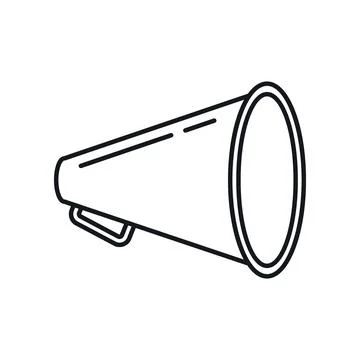 Vector Megaphone in outline style isolated on white Stock Illustration