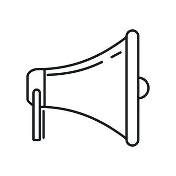 Vector Megaphone in outline style isolated on white Stock Illustration